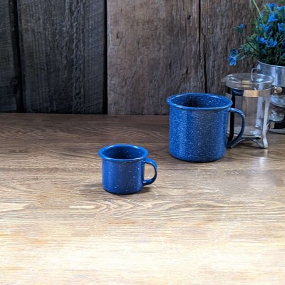 Tasse à espresso acier émaillé bleu 